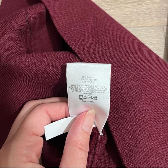 Express Square Neck Knit Sweater Cami Burgundy Pink Spaghetti Strap Tops S - Picture 8 of 9